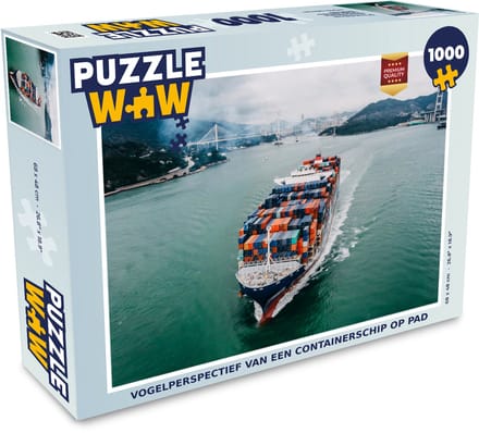 Puzzel een containerschip op pad - Legpuzzel - Puzzel 1000 stukjes volwassenen