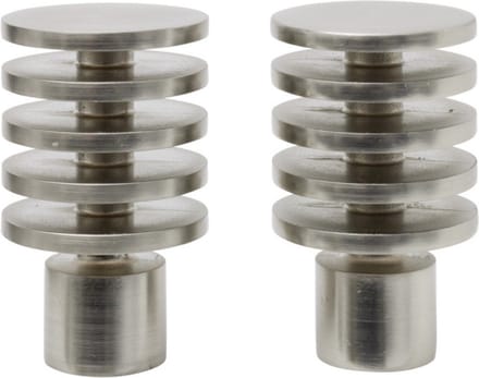 Gifi Diffusion - Ø20mm - geborsteld aluminium - gordijnroede eindknop - x2 - gordijnrail eindknop