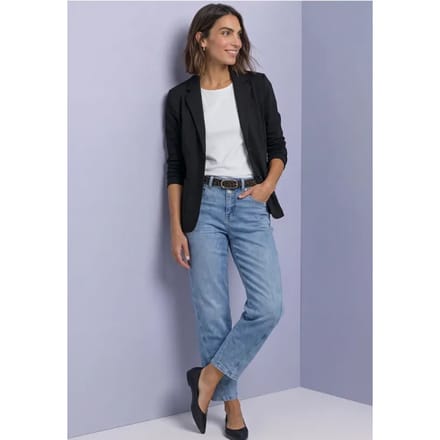 Eenvoudige blazer in effen kleur