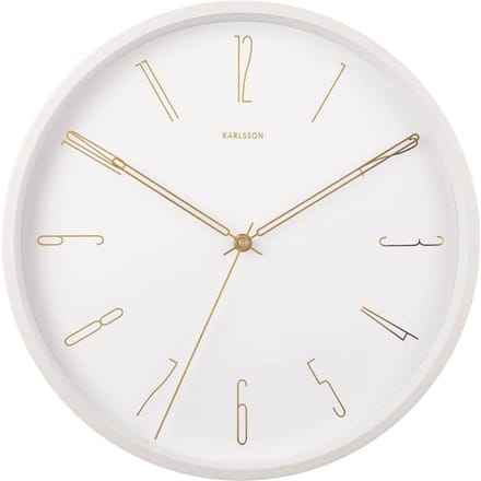 Karlsson Wandklok Belle - Wit - Ø35cm - Wandklok Scandinavisch,Modern
