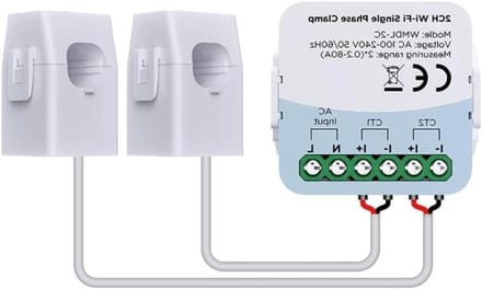 Slimme Energimeter - Stroommeter WiFi - Energieverbruik Monitoren - Dual Channel Meting - 80A - Wit