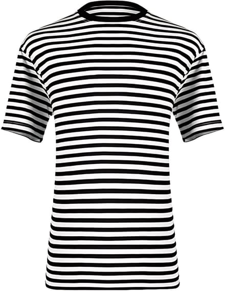 Shirt Gestreept - Unisex - Carnaval - Korte Mouw - Zwart-Wit - Maat M