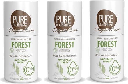 Pure Beginnings - Roll on deodorant - Forest - Revitalising Fresh Mint - 75ml - 3 Pak