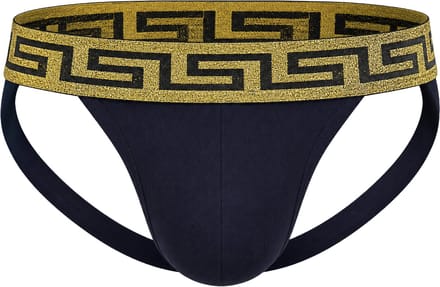 MODUS VIVENDI Bold Meander Jockstrap Black/Gold - MAAT S - Heren Ondergoed - Jockstrap voor Man - Mannen Jock