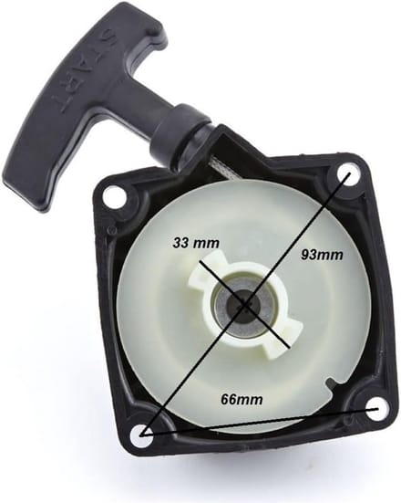Starter Touwtrekker - Bosmaaier Onderdeel - Motor Starten - Robuuste Constructie - 10x10x4 cm - Zwart