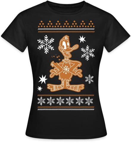 Looney Tunes Daffy Duck Cookie Kerstmis T-Shirt Dames