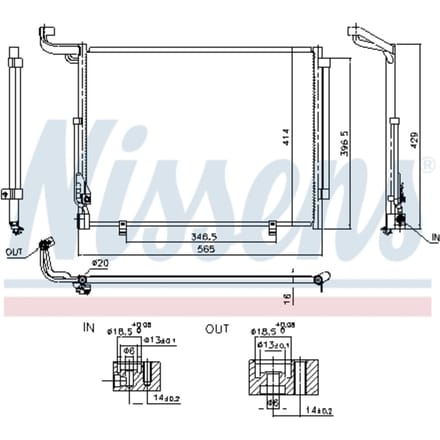 Condensator, airconditioning NISSENS 941092