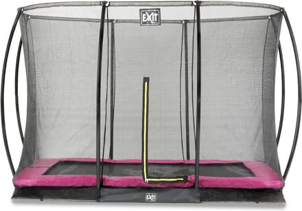 EXIT Silhouette Trampoline 214x305cm - met Veiligheidsnet - Inground - Rechthoekig - Voor Kinderen - Roze