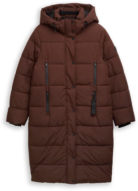 Tom Tailor - Pufferjas met afneembare capuchon - Maat L - dark pecan brown
