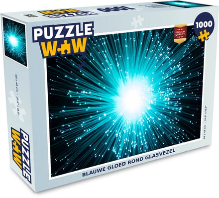 Puzzel Blauwe gloed rond glasvezel - Legpuzzel - Puzzel 1000 stukjes volwassenen