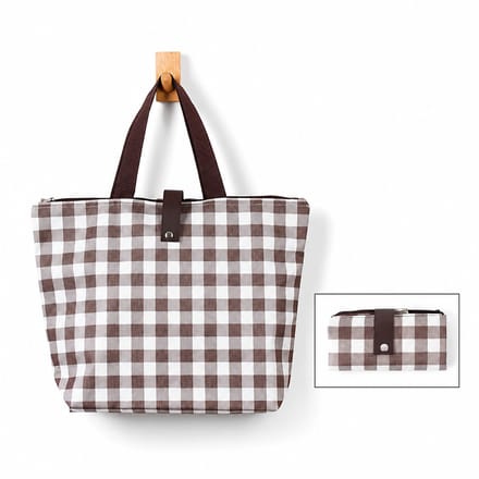 Shopper met Ritssluiting - Opvouwbaar - Boodschappentas - Herbruikbare Tas - Compact & Wasbaar - Bruin
