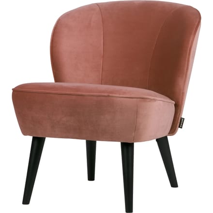WOOOD Sara Fauteuil - Velvet - Oud Roze - 59x71x70