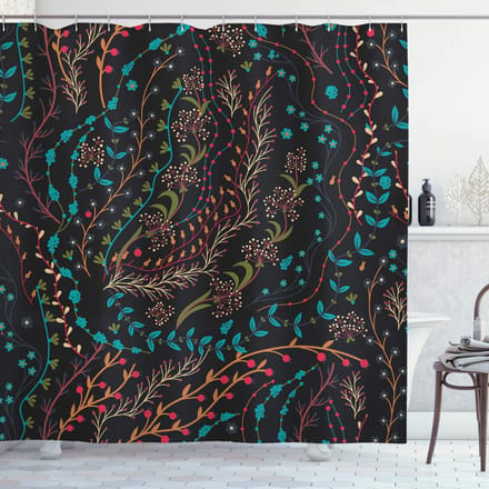 ABAKUHAUS Bloemen Douchegordijn – 175x180 cm – Multicolor
