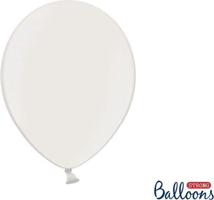 Partydeco Ballonnen Metallic Strong wit - 30 cm - 10 stuks