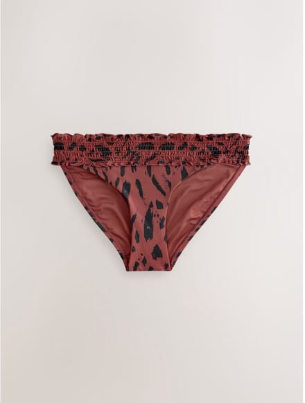 Next - Dames - Gerimpelde bikinislip met hoge taille - Bruin