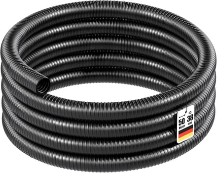 Flexibele Afvoerslang 50 meter voor Pompen en Waterafvoer 38 mm Zwart