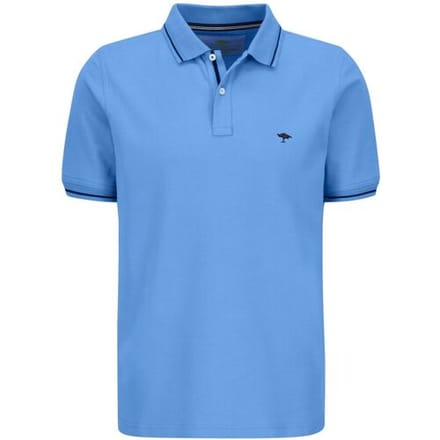 Fynch-Hatton Polo Modern Subtle Contrast Soft Supima Cotton Piqué Bright Ocean / male
