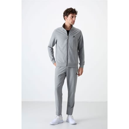 Heren Relaxed Fit Ritskraag Sweatshirt en Broeken Set