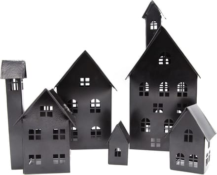 Set van 5 decoratieve lichthuisjes voor tuin en huis