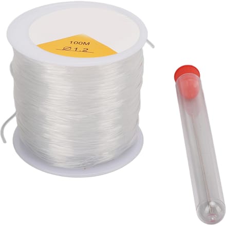 Fil de Cristal 1,2 mm DIY Artisanat Transparent Élastique Rond Clair Fil Élastique Transparent avec 2 Perles white