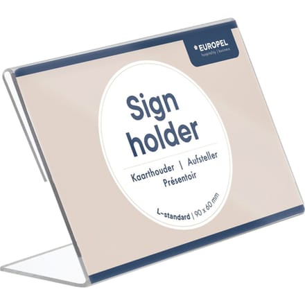Kaarthouder Europel Liggend - L-standaard - 9 x 6 cm - Transparant