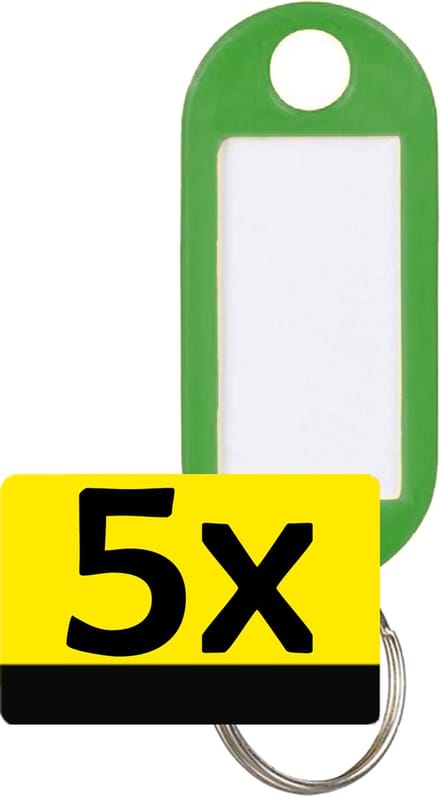 Sleutellabels Label Sleutel Sleutelhanger Gekleurde Bagagelabel Sleutelhanger Reislabel - Groen - 5 Stuks