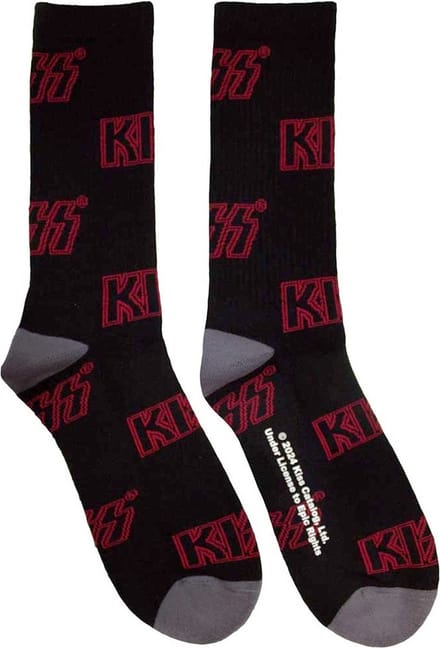 Kiss - Logo Pattern Sokken - Zwart