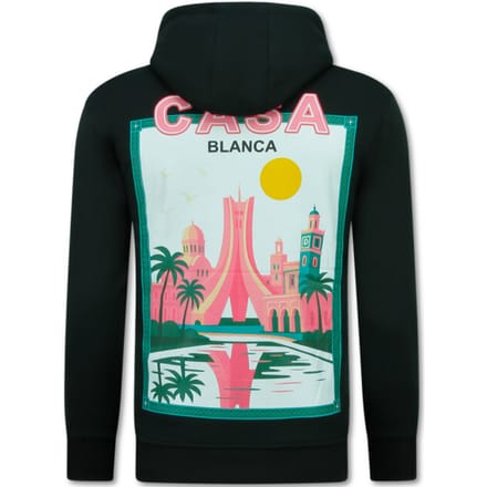 Oversized Hoodie Heren met Capuchon - Casablanca - Dik Geweven - 5992 -Zwart