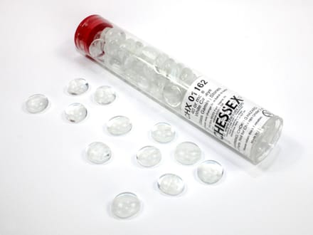 Chessex Glass Gaming Stones - Catseye White (40+)