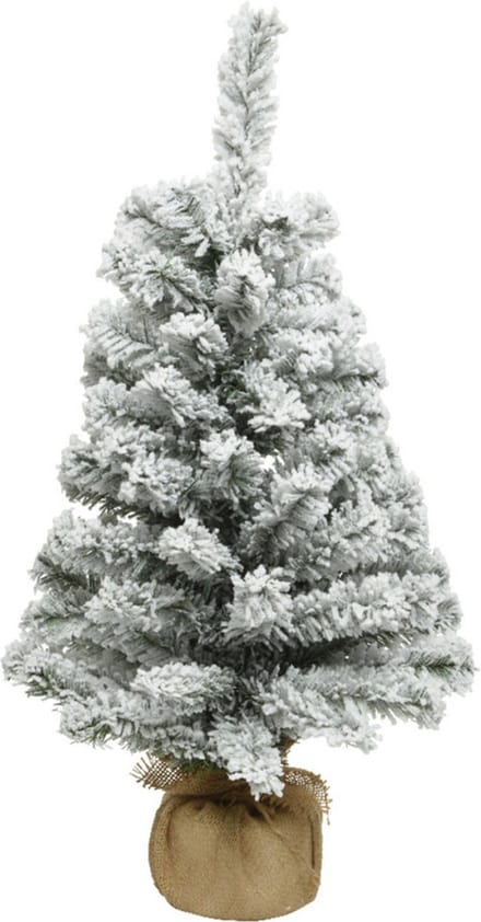 Decoris Mini Kunstkerstboom Imperial - Zonder Verlichting - H 60cm X Diam 35cm - Pvc - Besneeuwd