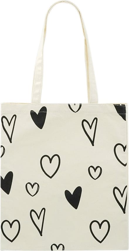 Yehwang canva tas - Hartjes - Katoen en polyester - Beige