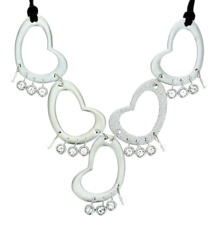 Behave - Zilverkleur ketting met hartdesign - Romantisch accent
