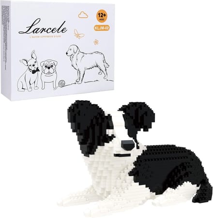 Bouwstenen Hond - Speelgoed Constructie - Creatief Bouwen - 918 Delen - 18cm Breed - Border Collie