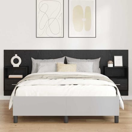 vidaXL - Hoofdeinde - Met - Kast - 3 - st - Zwart - Eiken - Bewerkt - hout