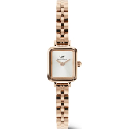 Daniel Wellington Quadro Mini Quartz Analoog Horloge Roségoudkleurig En Wit Kast Gemaakt Van 100% Roestvrij Staal En Een Armband Van 100% Roestvrij Staal 18.2 DW00100847, DW00100852