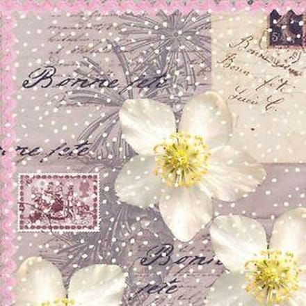 Servet met witte bloemen