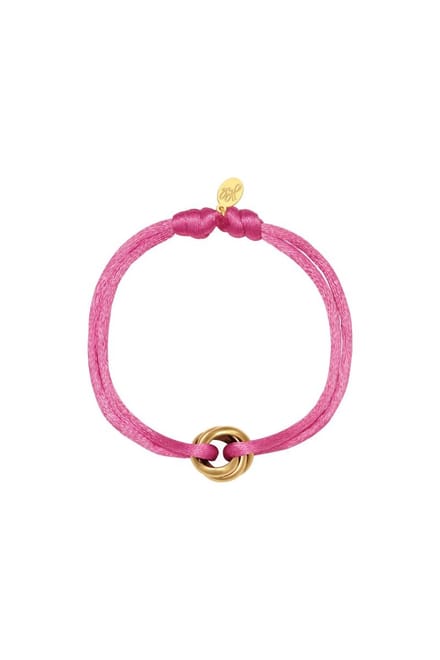 Satijnen armband Knot - Verstelbaar - One Size - Pink - Trendy