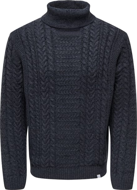 ONLY&SONS - ONSFLETCHER LIFE REG 5 CABEL ROLL KNIT - Heren - Gebreide truien