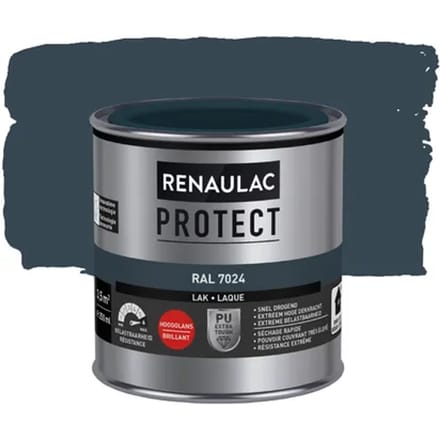 Renaulac Houtlak Protect - Hoogglans - Grafietgrijs Ral 7024 - 250ml