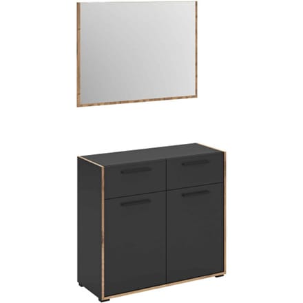 Bueno Garderobekast Basalt Melamine Trim NoxOak NB - 37x95x189cm