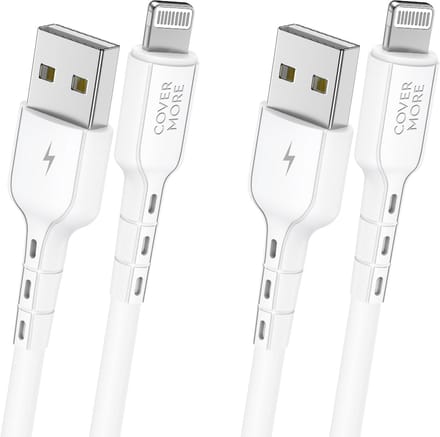 2x usb naar geschikt voor Lightning kabel - 1m - Veilig opladen - Flexibel - Wit