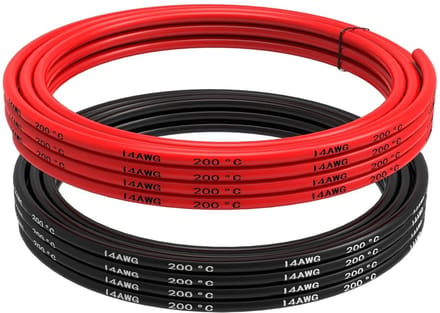 Flexibele 14 AWG Siliconen Elektrische Kabel, 6 Meter Zwart & Rood, Vertind Koper