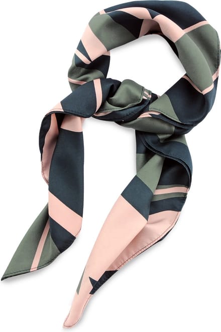 JB Collection - Sjaals - sjaal patroon groen roze vierkant - navy / groen / roze