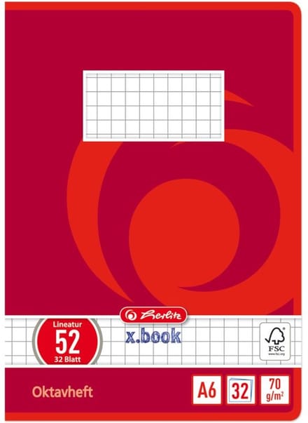 Herlitz 413633 schrijfblok & schrift A6 32 vel Meerkleurig