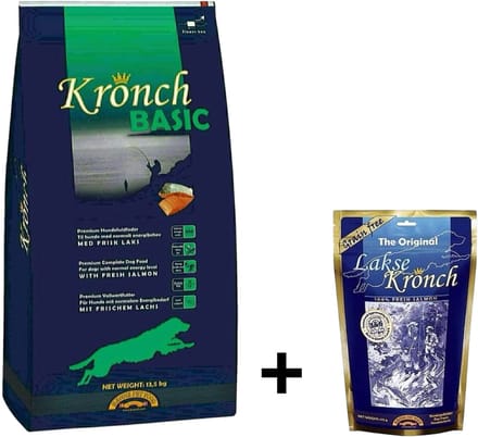 Combideal Kronch - Basic Adult Hondenvoer + 100% Zalmsnacks (175 Gram)