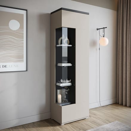 Meubella - Vitrinekast Sekai - Beige - 55 cm