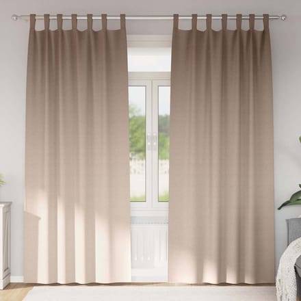vidaXL - Blackout - Gordijnen - met - Ringen - 2 - st - Taupe - 245 - x - 140 - cm - Polyester