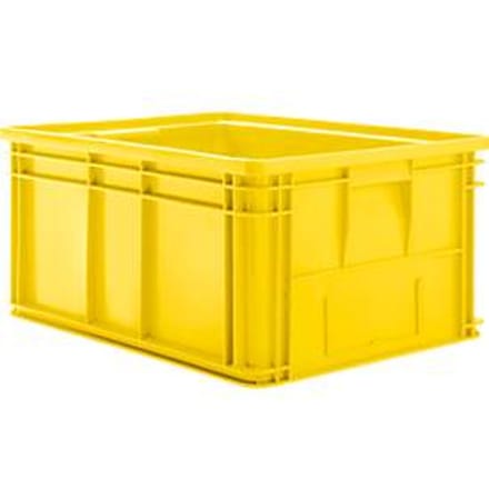 Stapelbak serie 14/6-1 - polypropeen - met verzonken handgreep - 71L - geel