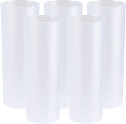 Juypal longdrink glas - 12x - wit - kunststof - 330 ml - herbruikbaar - BPA-vrij