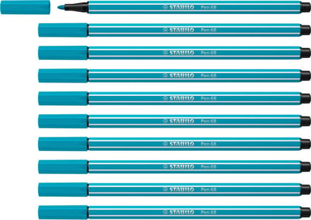STABILO Pen 68 - Premium Viltstift - Lichtblauw - Doos 10 stuks